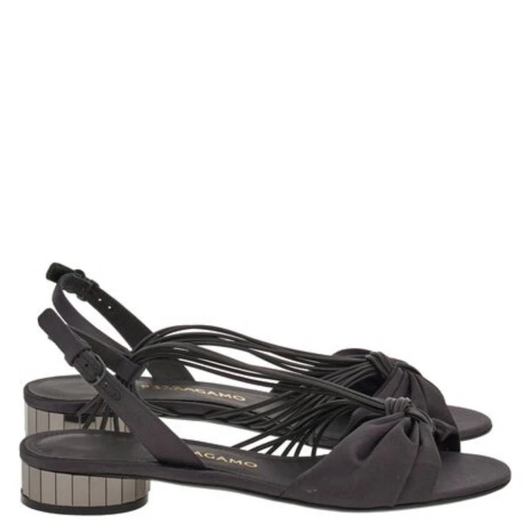 Ferragamo Sabina Mirrored Heeled Sandals, Size 7 C