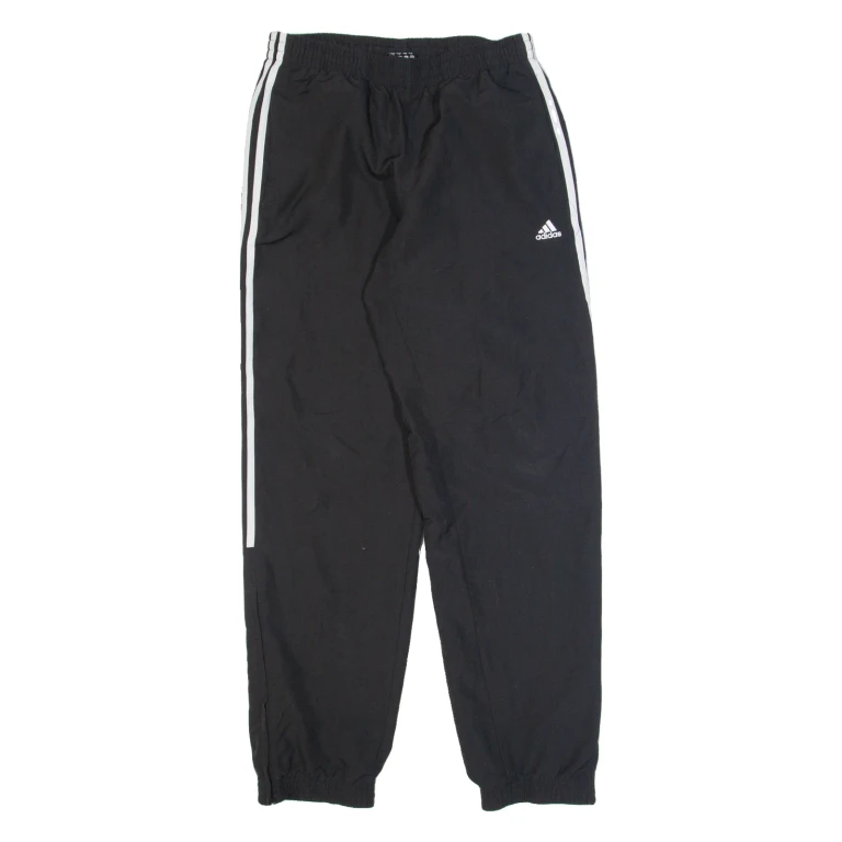 ADIDAS Mens Track Pants Black Nylon Tapered S W24 L30