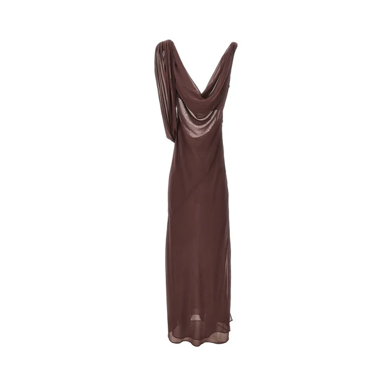 THE ANDAMANE 'Minerva' stretch georgette long dress Woman 42