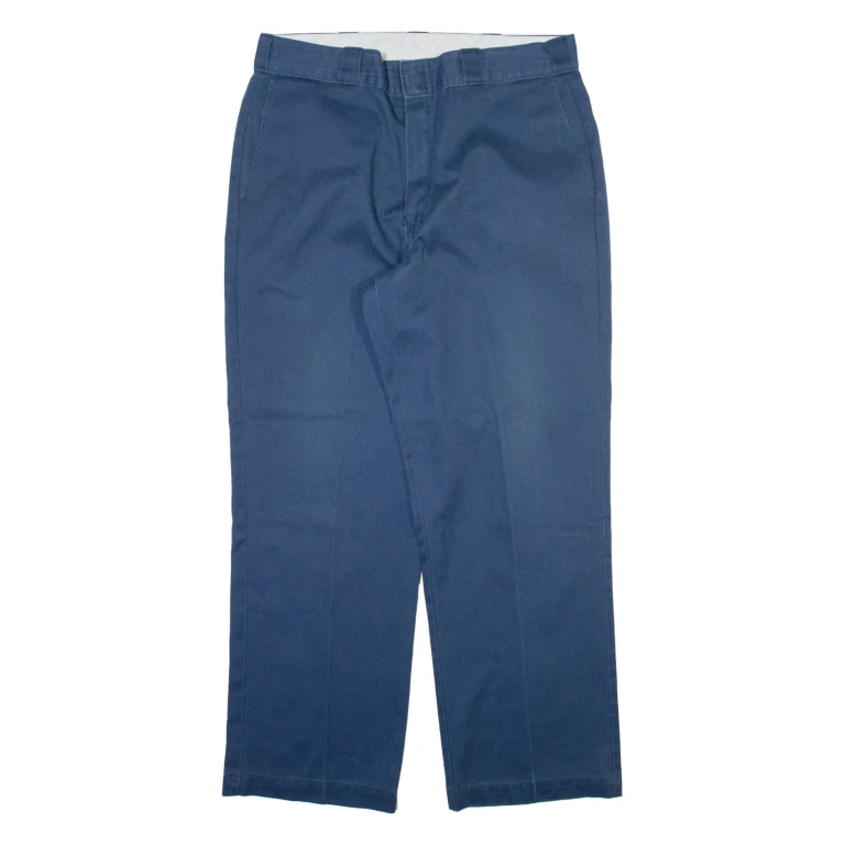 DICKIES Mens Trousers Blue Regular Straight W36 L30