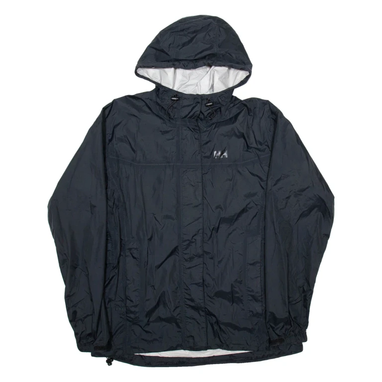 HELLY HANSEN Womens Rain Jacket Black Hooded L