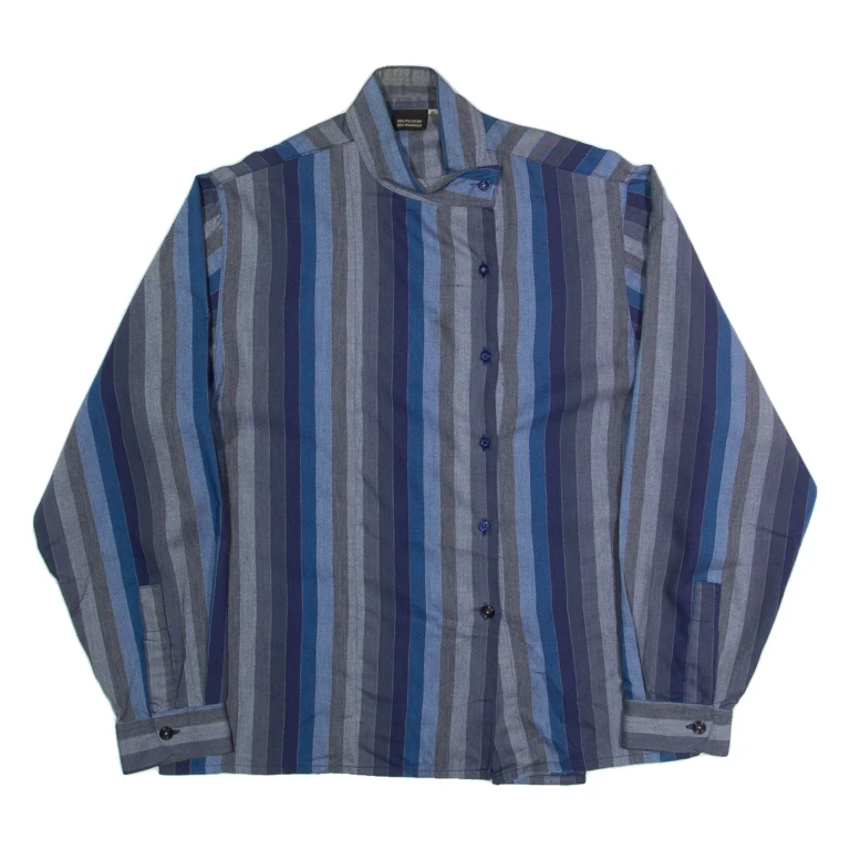 Womens Shirt Blue Striped Long Sleeve M