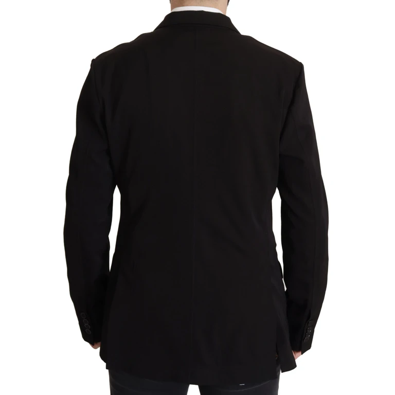Dolce & Gabbana Black Wool Single Breasted Coat Blazer Virgin Elastane Clothing - Men