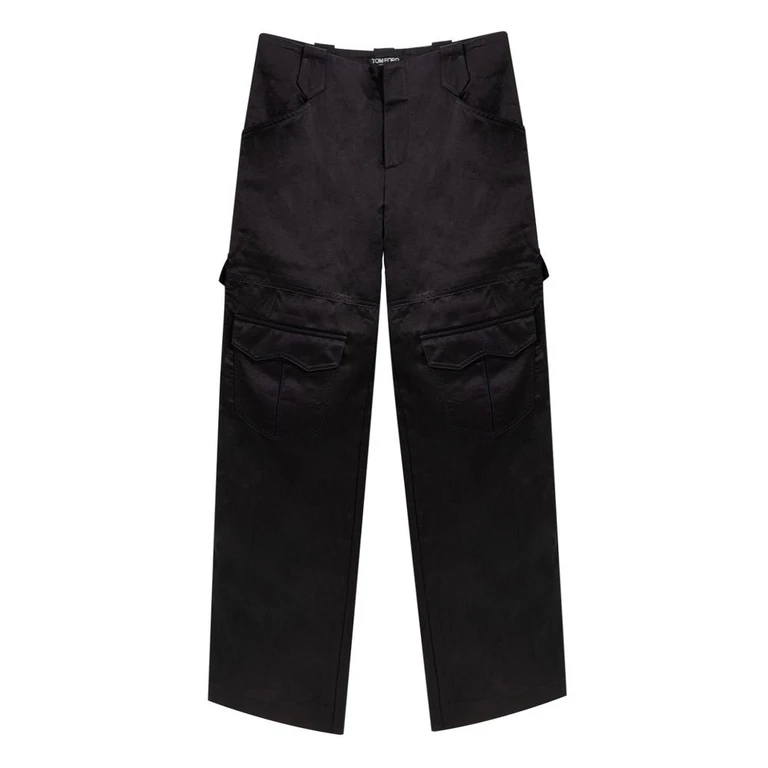 Tom Ford Black Viscose Cargo Pants - Women