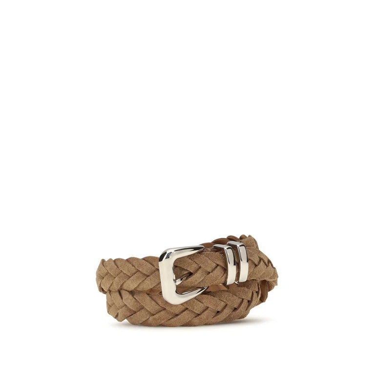 Beige Calf Leather Bos Taurus Regular Belt - Men