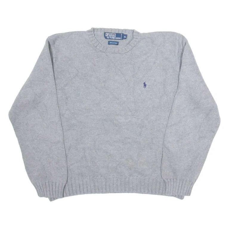 POLO RALPH LAUREN Womens Jumper Grey Tight Knit XL