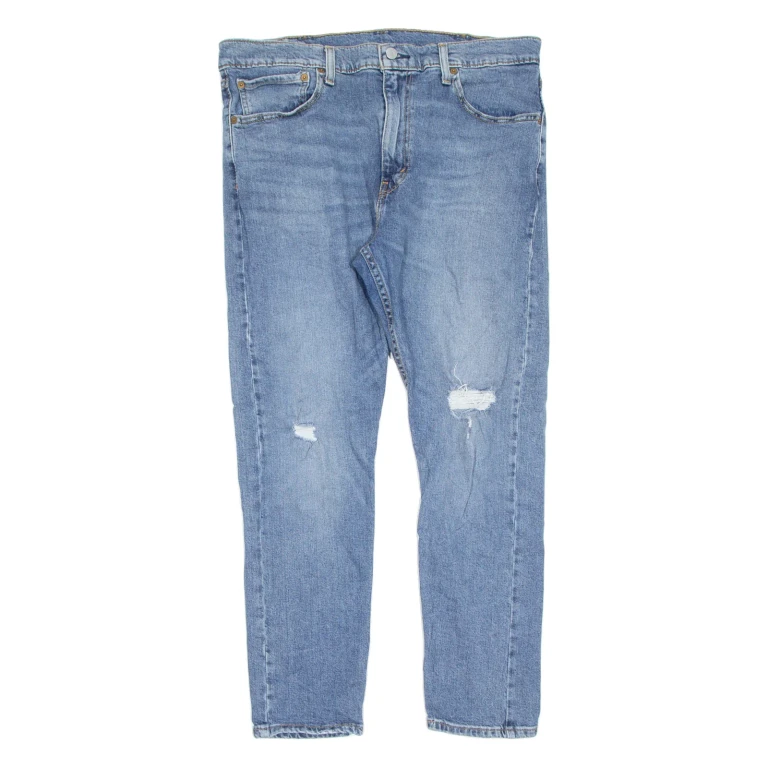 LEVI'S 512 BIG E Jeans Distressed Womens Blue Slim Tapered Stone Wash W38 L30