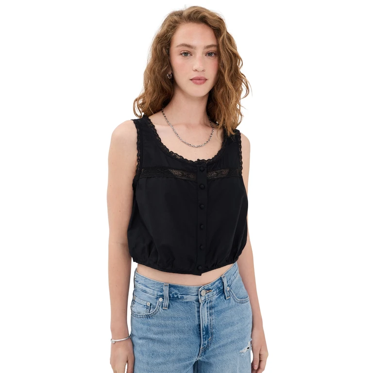 RE/DONE Allegra Top Black M