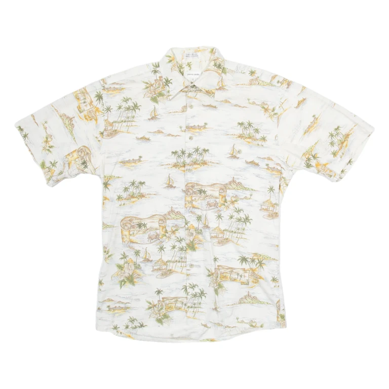 PIERRE CARDIN Mens Shirt Beige Crazy Pattern S