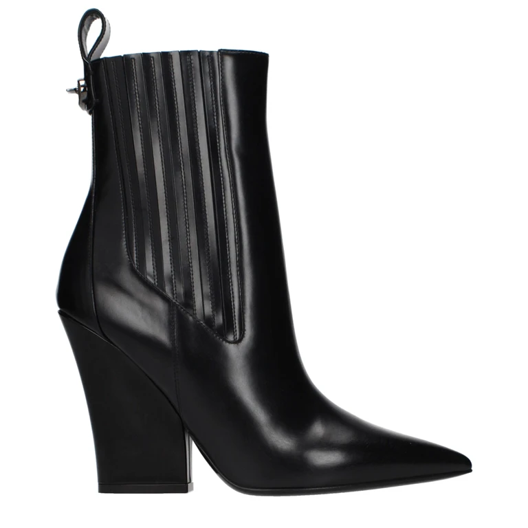 Valentino Garavani Black Leather Ankle Boots - Women