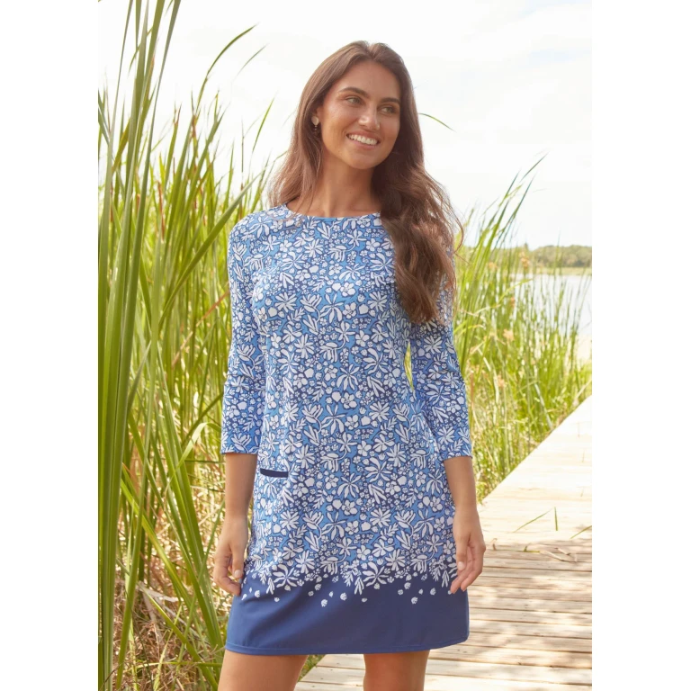 Seaside Floral Cabana Shift Dress