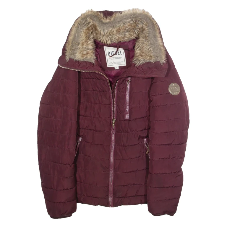 DIESEL Womens Puffer Jacket Purple S