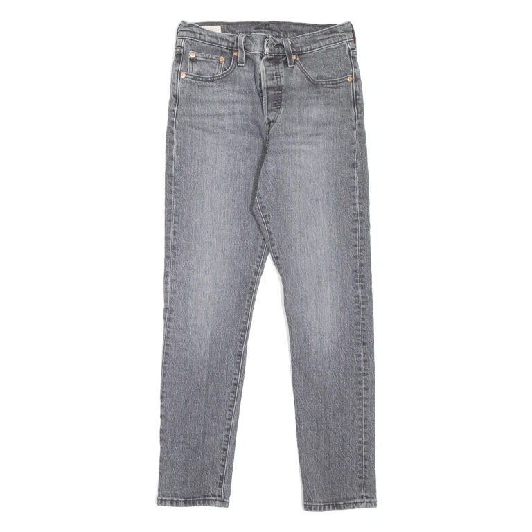 LEVI'S 501S Jeans BIG E Womens Grey Skinny Straight Stone Wash W25 L28