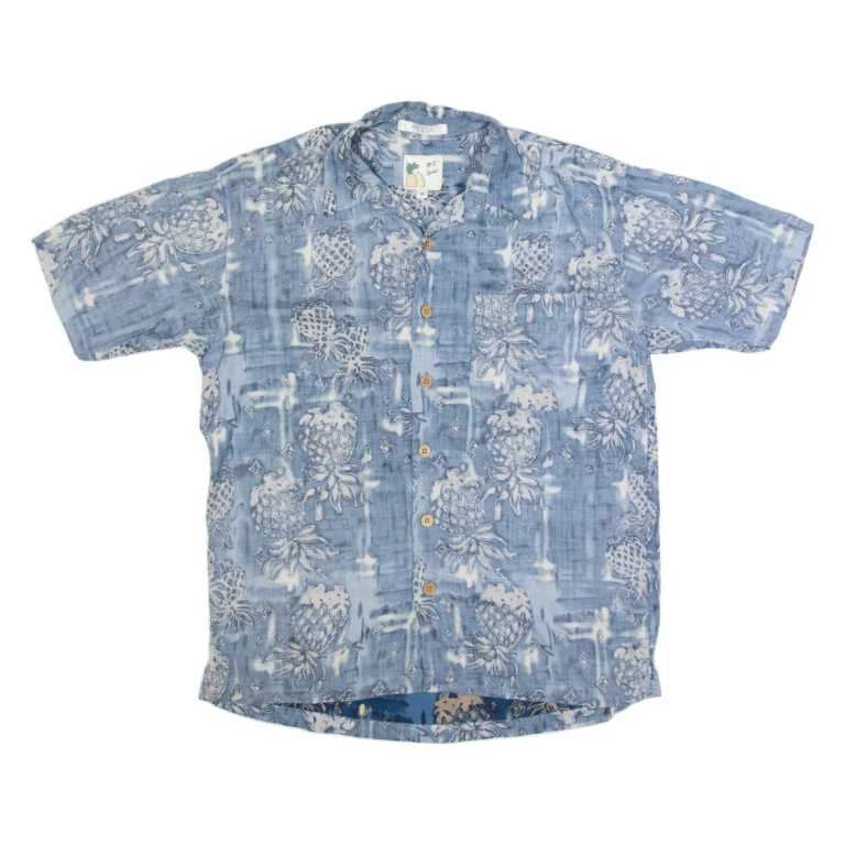 ME SPORT Mens Hawaiian Shirt Blue Crazy Pattern M