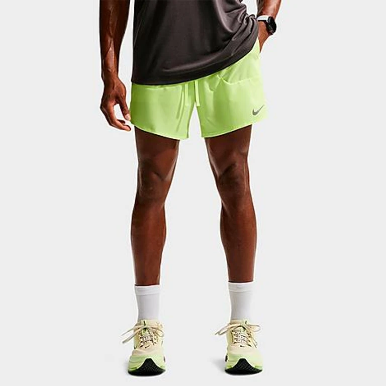 Nike Men's Stride Dri-FIT 2-in-1 7" Running Shorts in Volt Ice Size: Small