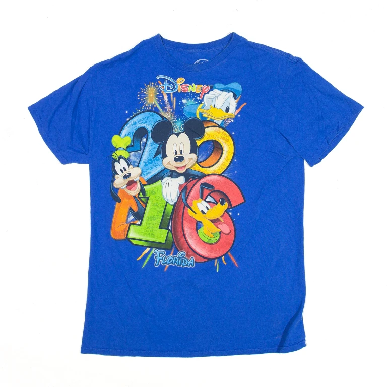 DISNEY Florida 2016 T-Shirt Blue USA Short Sleeve Womens M