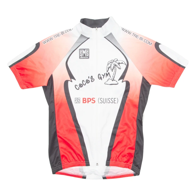 SMS SANTINI Cycling Mens Jersey Red 1/4 Zip S
