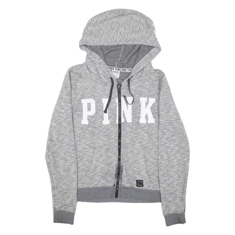 VICTORIA'S SECRET PINK Womens Jacket Grey Hooded S
