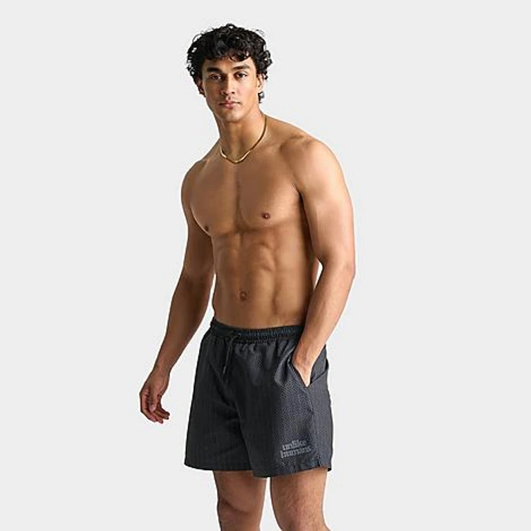 Unlike Humans Men's Wavey Swim Shorts in Black Size: Small