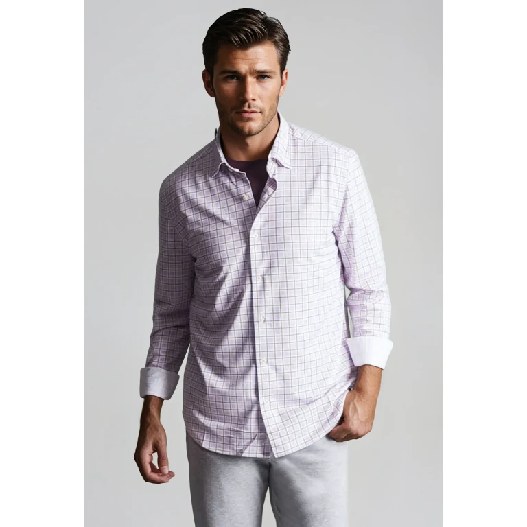 Matt Plaid Long Sleeve Tech Shirt