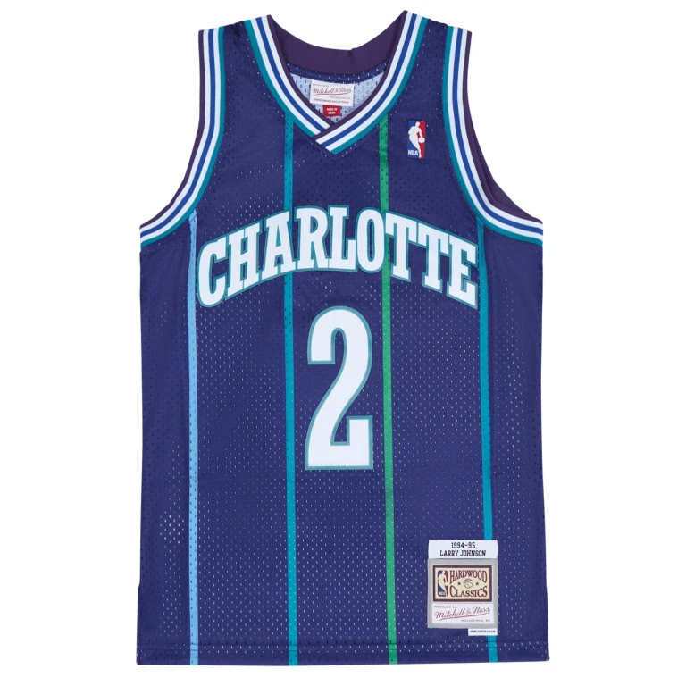 Men's NBA Swingman Alt Jersey Charlotte Hornets 94 Larry Johnson