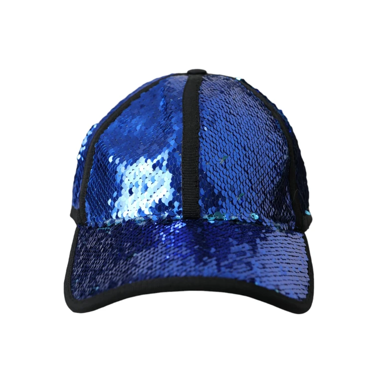 Dolce & Gabbana Royal Blue Sequin Baseball Hat Men Polyester Elastane - Men