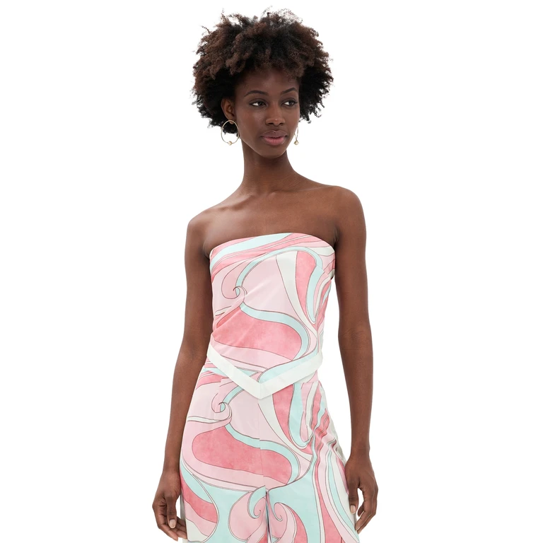 Runaway the Label Milani Satin Scarf Top Camino Pink S