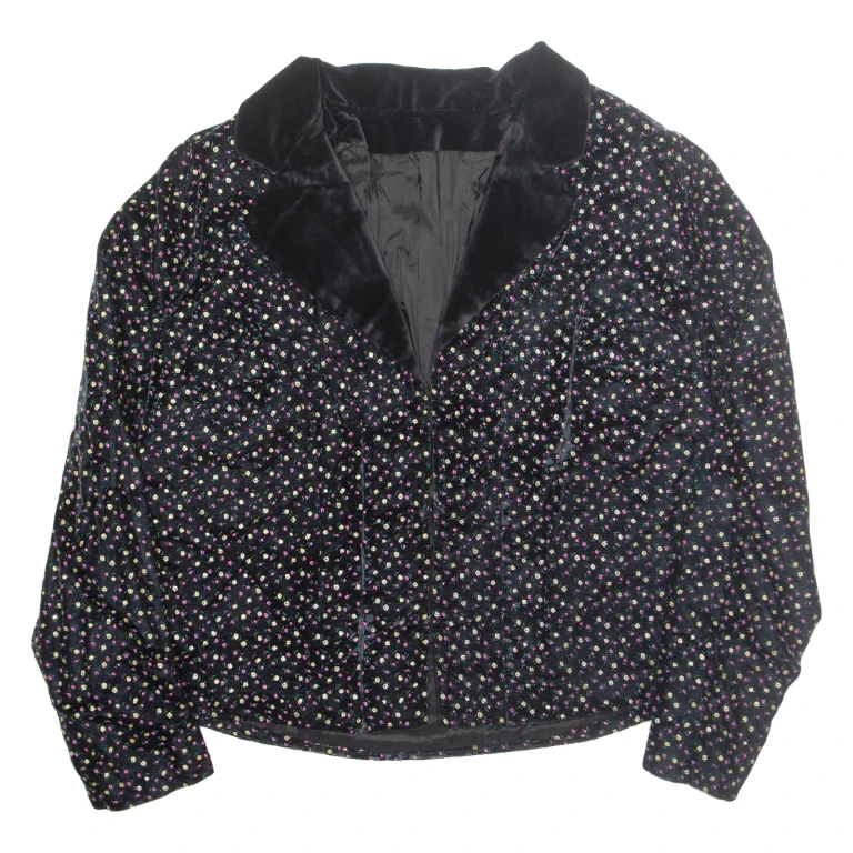 Womens Blazer Jacket Black Floral M