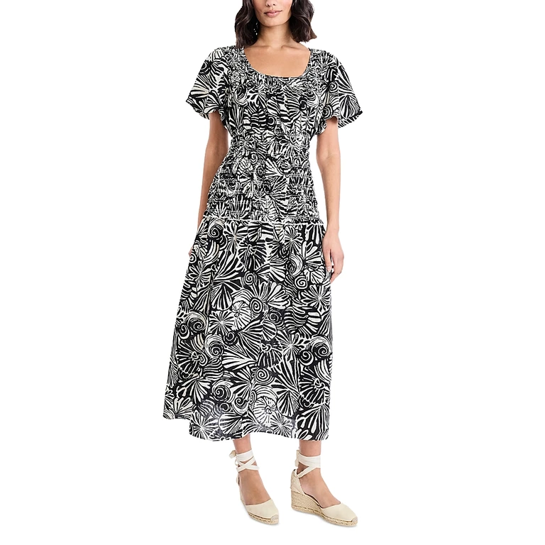 The Good Journey Flutter Sleeve Midi Dress