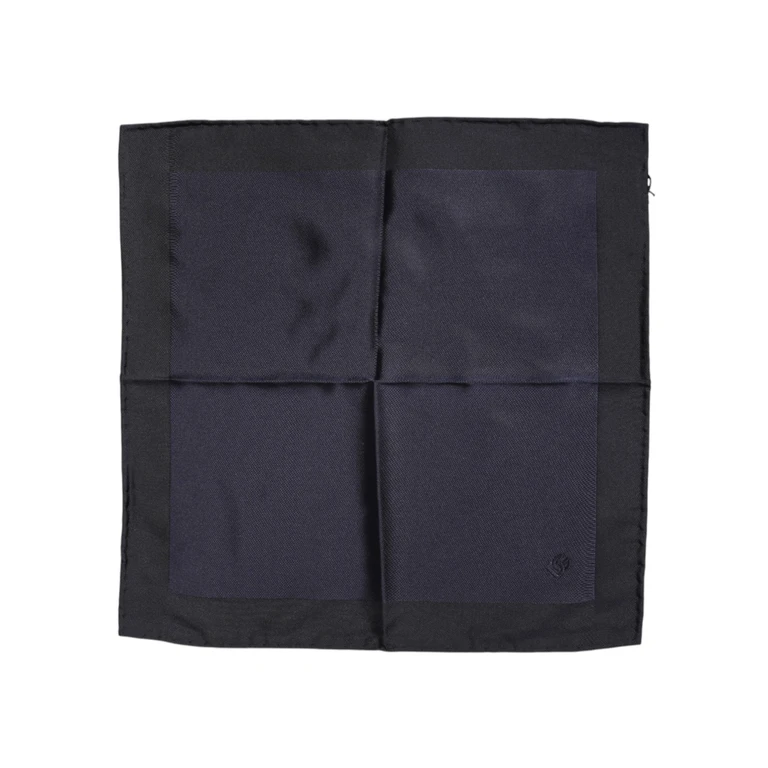 Dark Blue Silk Square Men Foulard Scarf - Men