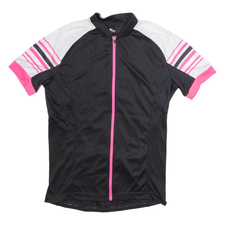 CRANE Full Zip Cycling Womens Jersey Black High Neck UK 10