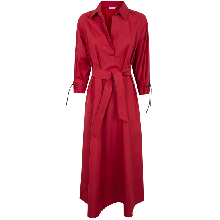 MAX MARA "Mirto" Cotton Popeline Midi Dress