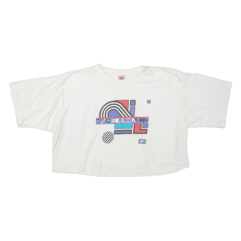 NIKE Cropped Womens T-Shirt White L