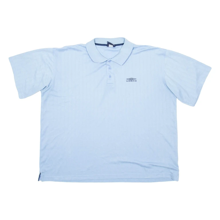 UMBRO Mens Polo Shirt Blue Striped 2XL