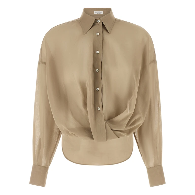 Brunello Cucinelli Beige Cotton Blouse - Women