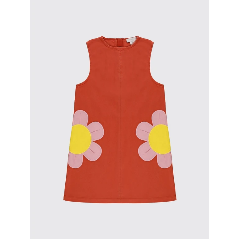 Girl's Floral Print Off-the-Shoulder Dress in Cotton (TY1B92Z3457426)