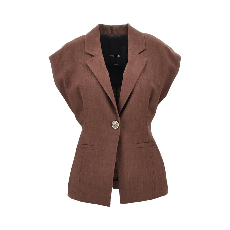 PINKO Giacca senza maniche in tessuto panama Woman 38