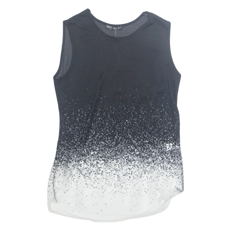 SELECT Womens Printed Top Black Sleeveless Polka Dot S