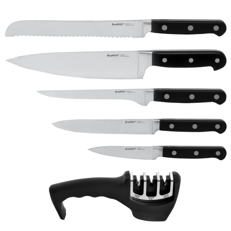 Essentials Contempo 6Pc Stainless Steel Knife Set with Sharpener