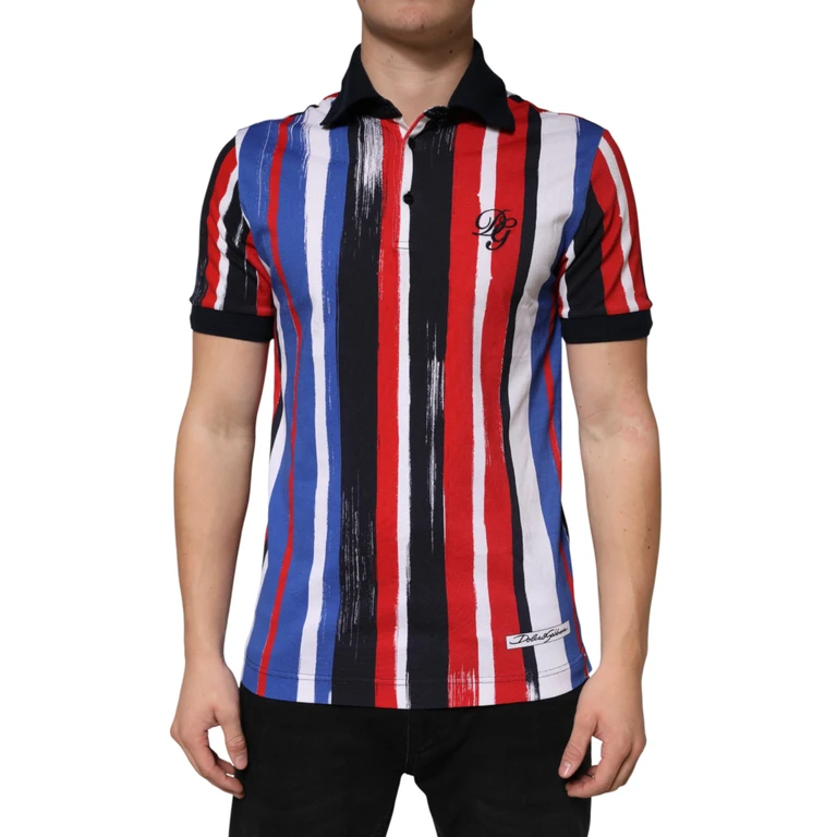 Multicolor Stripes Cotton Men Polo T-Shirt - Men
