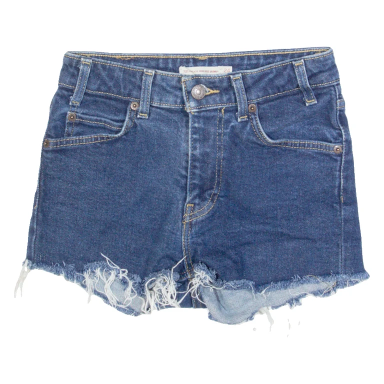 LEVI'S 721 High Rise Womens Denim Shorts Blue XS W24