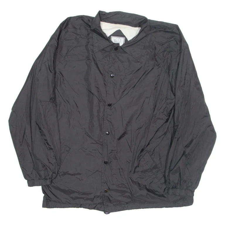 RENEGADE Mens Coach Jacket Black Nylon L