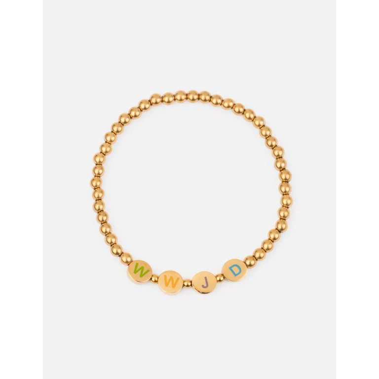 Gold WWJD Letter Bracelet