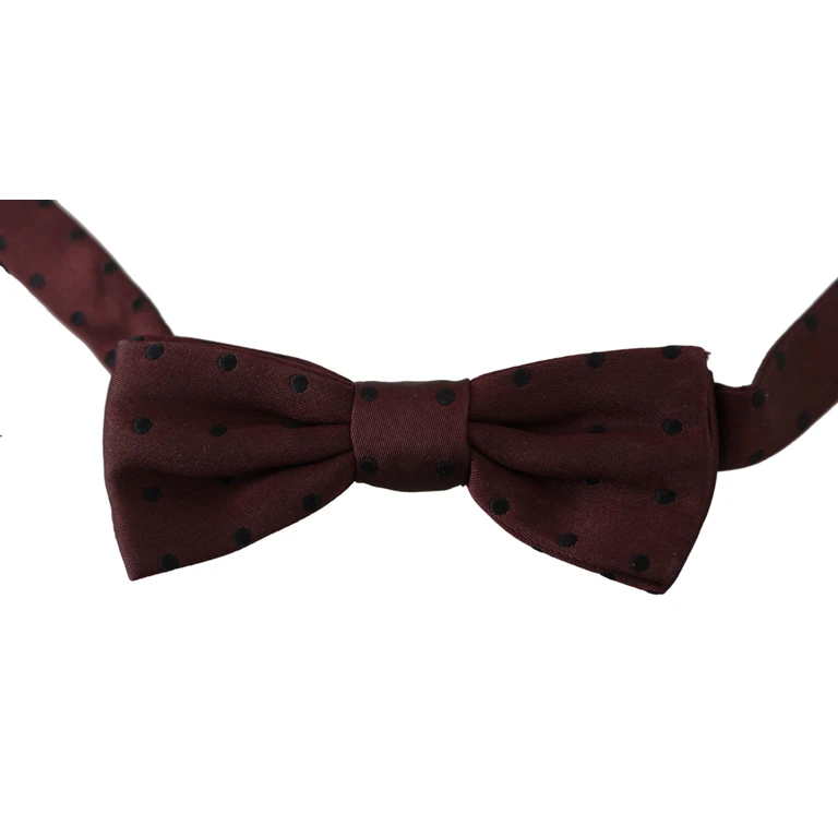 Dolce & Gabbana Purple Dotted Silk Adjustable Neck Papillon Bow Tie - Men