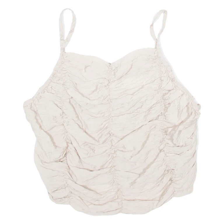 ZARA Womens Vest Beige V-Neck Sleeveless M