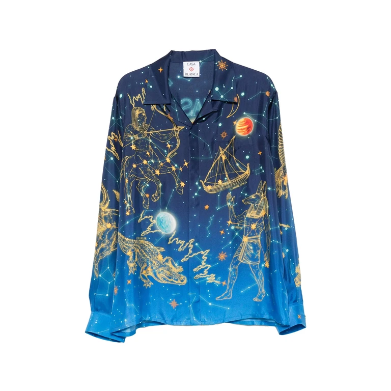 Constellation-print Long-sleeve Shirt
