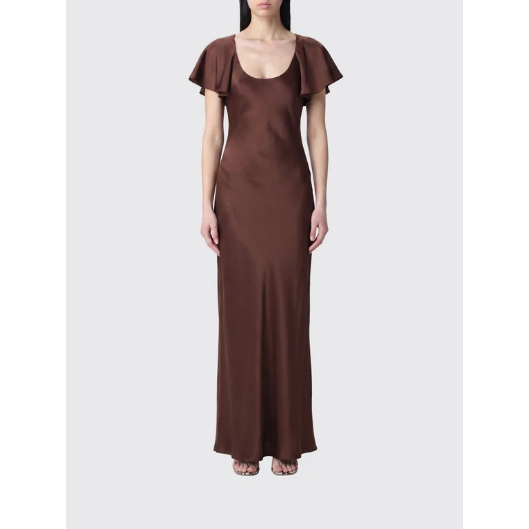 U-Neck Long Satin Sheath Dress for Ceremonies (1159062037)