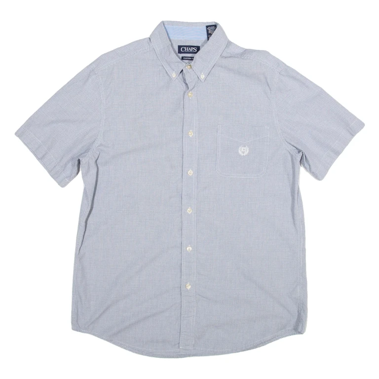 CHAPS Custom Fit Mens Shirt Blue L