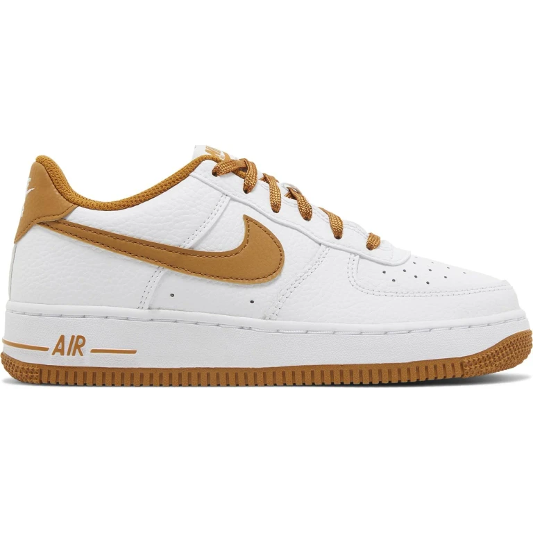 Grade School Air Force 1 'White Desert Ochre Gs' Sneakers
