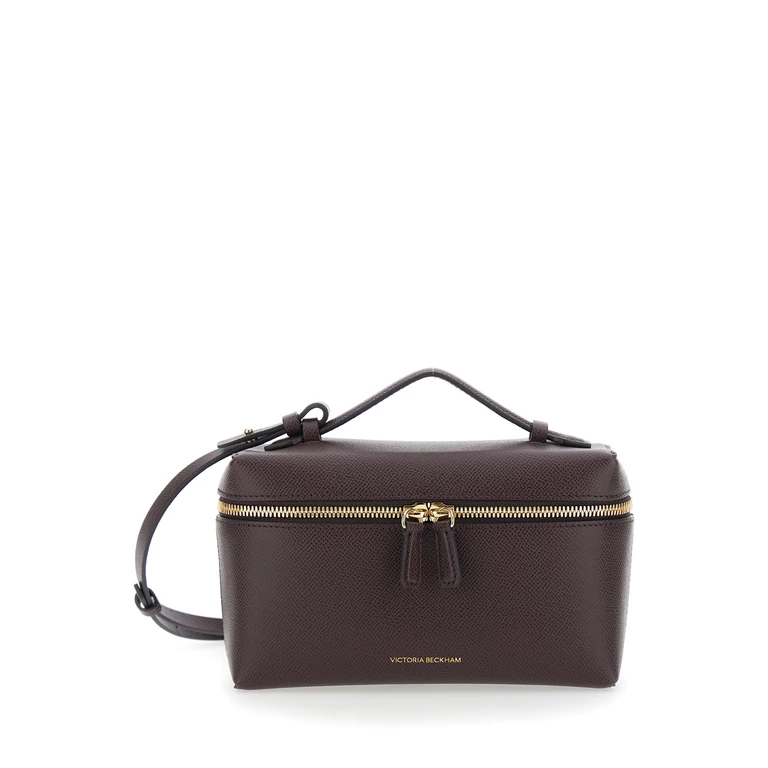 Bordeaux Crossbody Bag With Logo Lettering On The Front And Adjustable Removable Strap Leather For Women Calf - Women